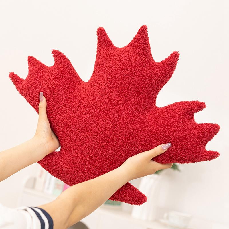 Maple Leaf Pillow Artificial Plants Leaves Soft Stuffed Plush Hugging Pillow Home Sofa Cushion Harvest Festival Warm Birthday