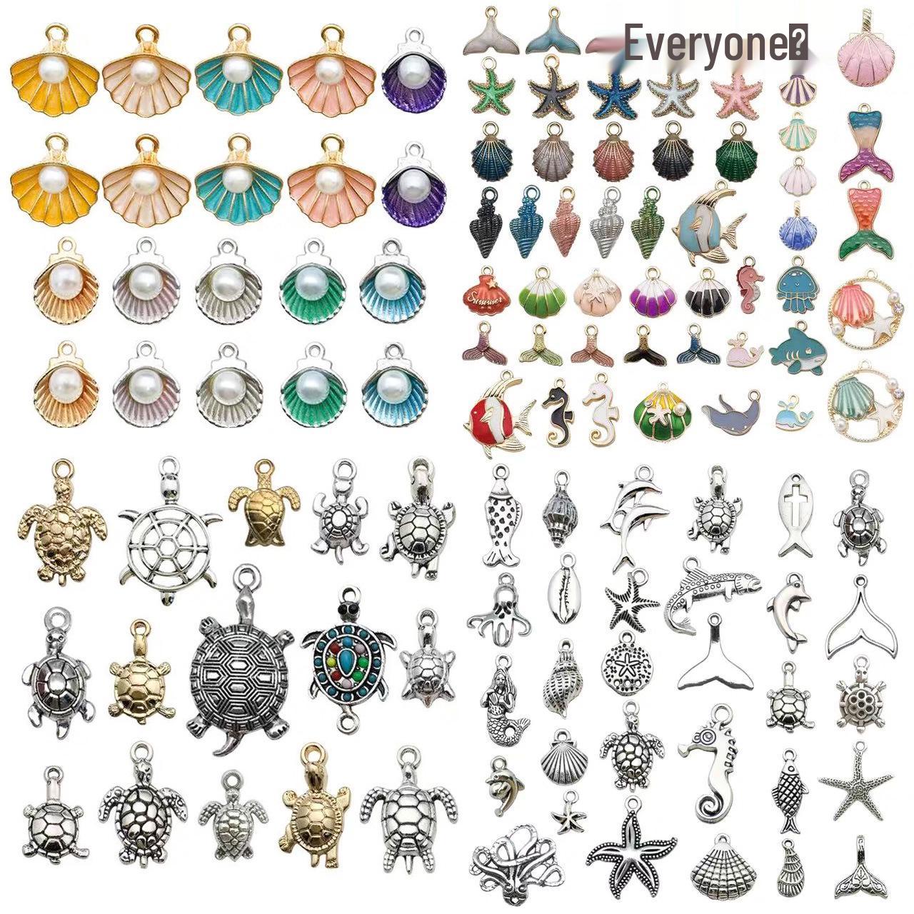 

Starfish & Conch Keychain - Cartoon Alloy Pendant for Girls Bags