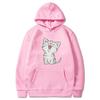 Autumn Winter Solid Color Cat Classic Hoodie Men's Daily Casual Harajuku Hoodie Y2K Street Wear Warm Hoodie
