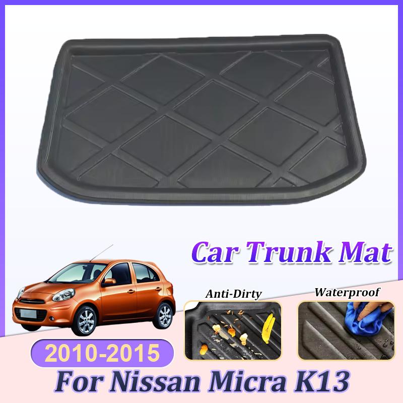 For Nissan Micra March K13 2010-2015 2012 EVA Car Rear Trunk Mat Anti-Slip Waterproof Protective Storage Pad Carpet Accessories