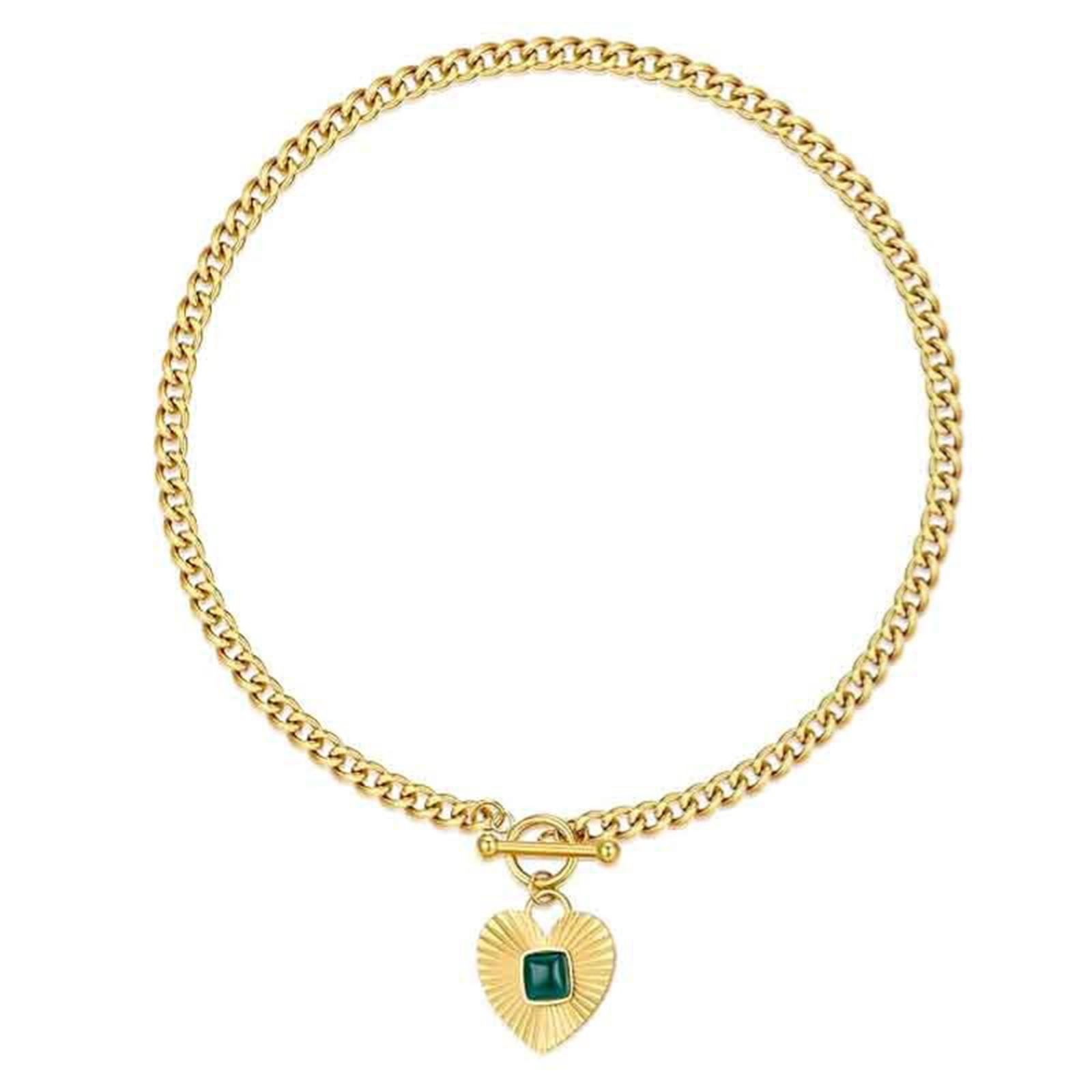 

Европейская и американская мода ретро колье с зеленым цирконием 1 шт. One Size зелёный