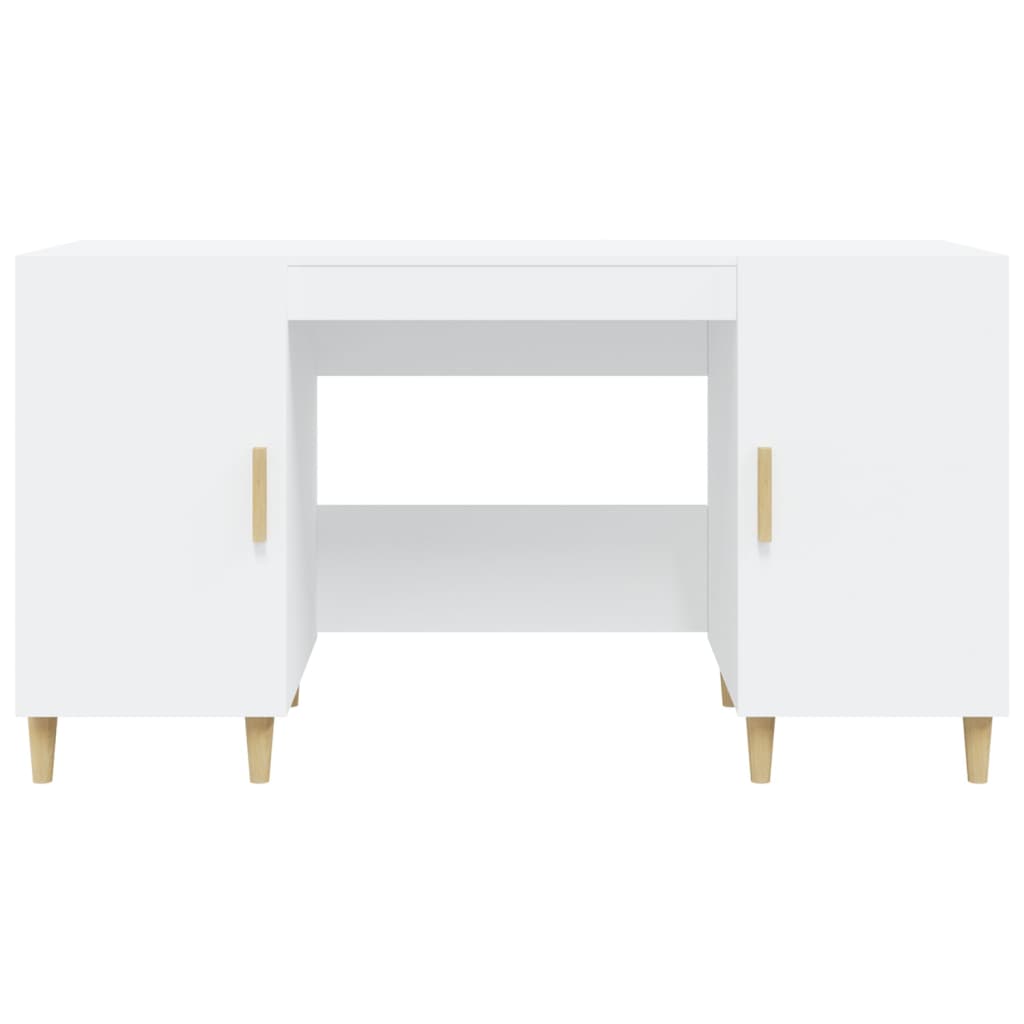 Vidaxl Desk, White, 140X50X75 Cm, Wood-based Material