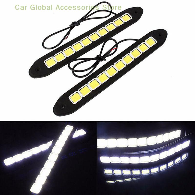 1X 10LED 12V дневные ходовые огни DRL COB полоса лампы противотуманные автомобильные фары водонепроницаемые