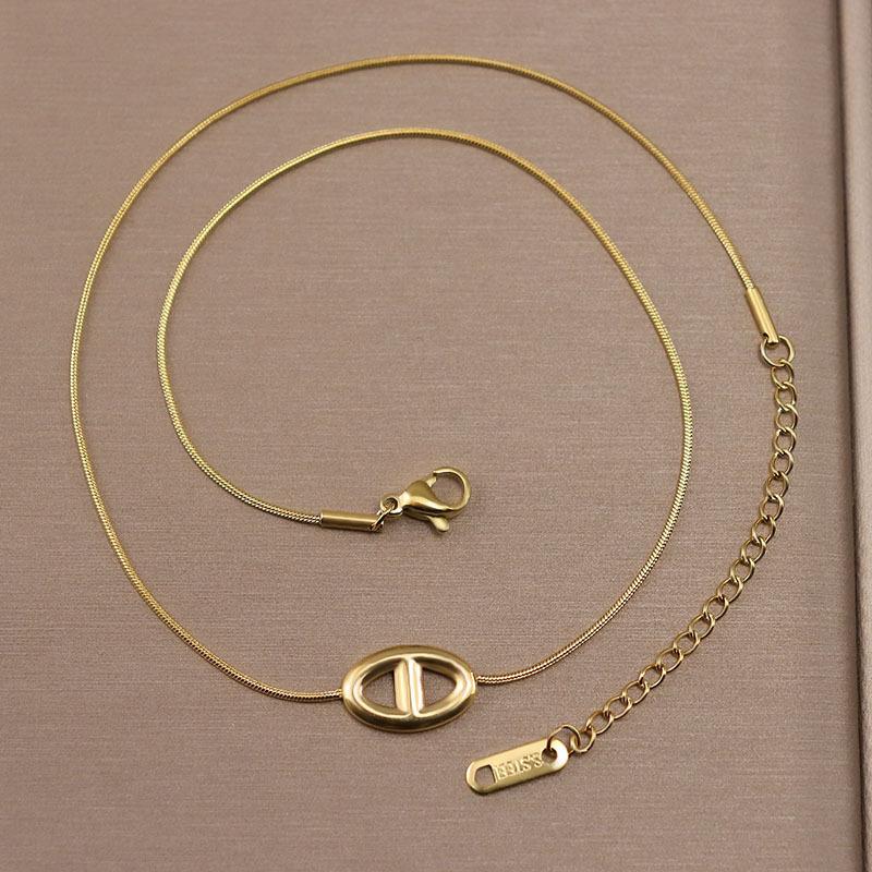 Stainless Steel Titanium Steel Necklace Women'S East Gate Light Luxury Niche Versatile Snake Bone Chain