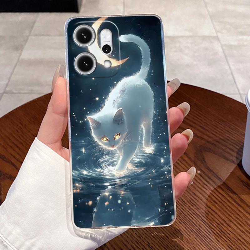 Casing For Oppo Reno14 / Reno 14F / Reno 14 Pro Clear Silicone Jelly Soft TPU Back Cover Cute Rabbit Cat Dinasaur Phone Case