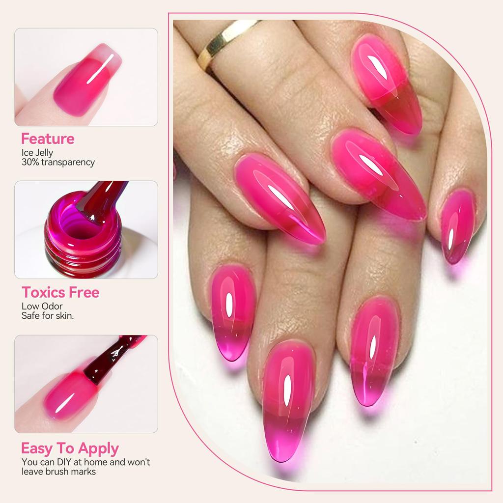 BORN PRETTY Gel Nail Color Gel Transparent Gel Nail Set Gel Nail Set Sheer Colors Colors - Sheer, (6 Colors) - - - Beginner-Friendly - Spring/Summer -