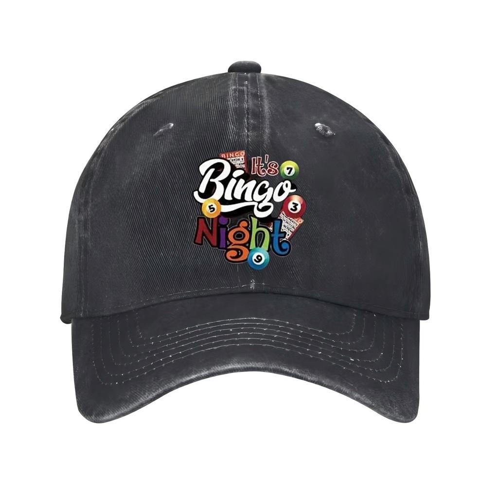 Its Bingo Night Graphic Baseball Cap Distressed Denim Style Casual Adjustable Hat for Adult Unisex