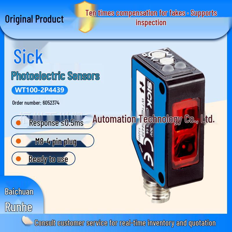 Sick Sensor WT100-2P4439 Mini Photoelectric Switch 6052374 - Brand New Original WT100-2P4439