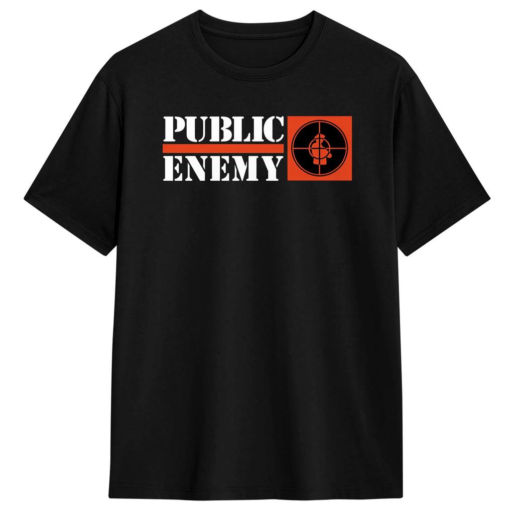 US Rap Team Public Enemy Reines Baumwoll-T-Shirt Hippie-T-Shirt für Herren Sommer Y2K Retro-Print
