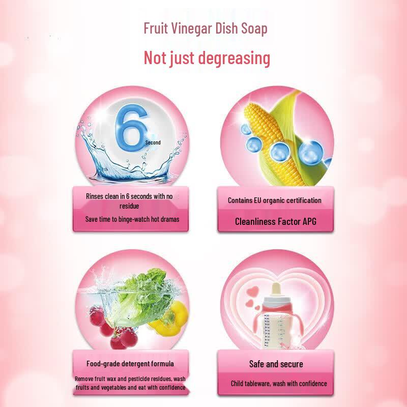 Liby Pomegranate Vinegar Dish Soap & Salt Cleaner Set