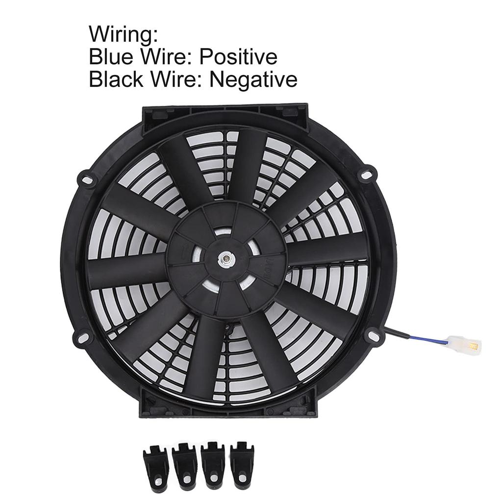 10-inch Universal Radiator Cooling Fan, 24V 80W 2100RPM Slim Fan with 10 Straight Blades for Universal Cars