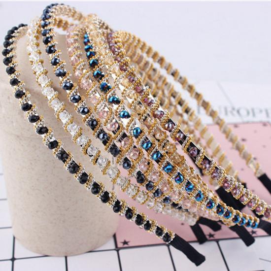 Korean Style Beaded Crystal Headband - Elegant, Versatile Hair Accessory for Women