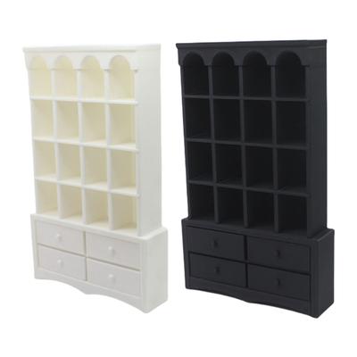 Kids Playroom Storage Shelf Vintage Miniature Bookshelf 1/12 Dollhouses Furniture Toy Organizer Safe Pretend Play Toy