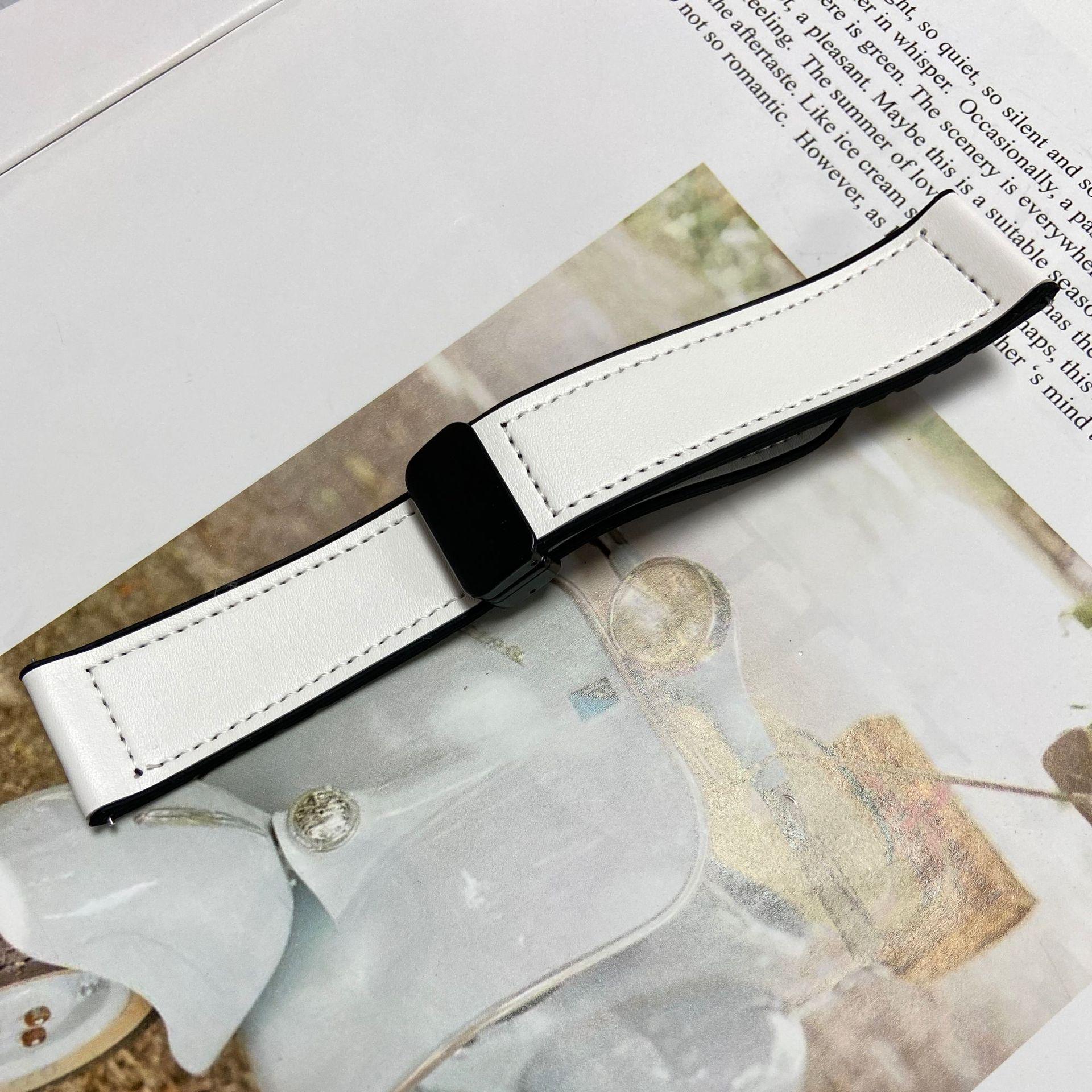 

Магнітний складний силіконовий шкіряний ремінець для смарт-годинників Samsung і Huawei 18/20/22 мм 20mm