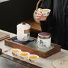 Travel white porcelain gifts Guochao Splendid Mountains and Rivers Outdoor Kung Fu Tea Set Small Set Portable Kuaike Cup