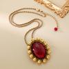 Fashion French Versatile Ruby Necklace Women'S Premium Retro Single Layer Fashion Temperament Jewelry Batch