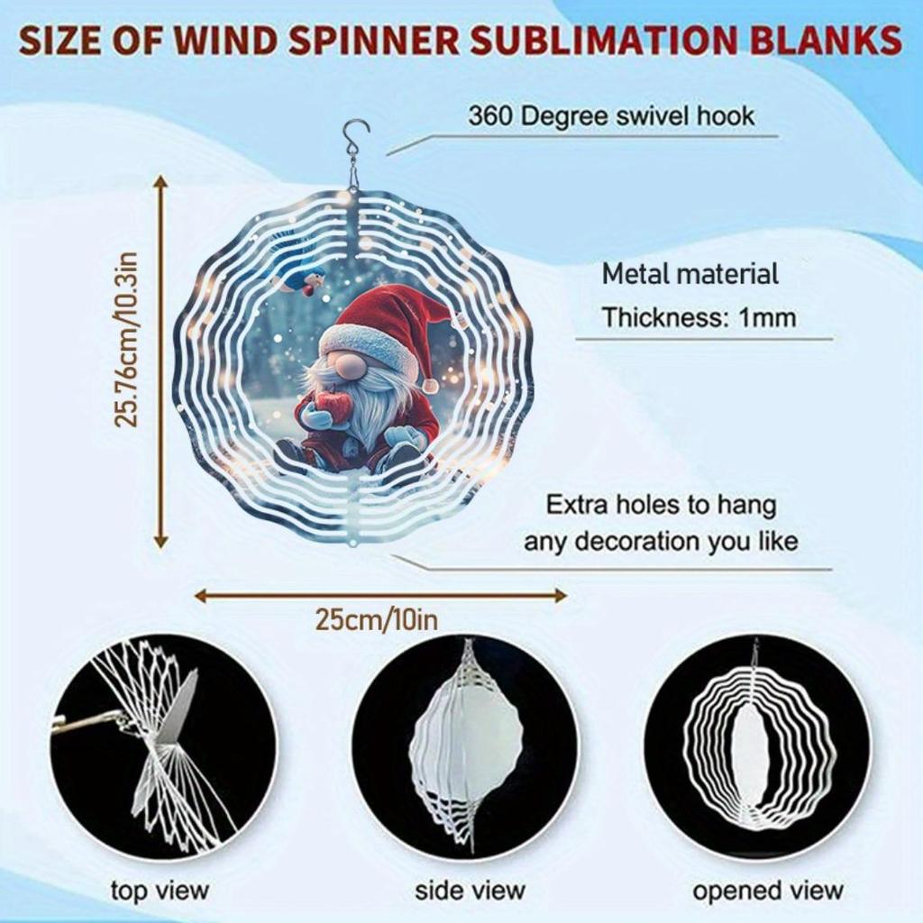 Christmas Gnome Wind Spinner 3D Metal Kinetic Art for Outdoor Garden Yard Decor Holiday Thanksgiving No Battery Needed Durable