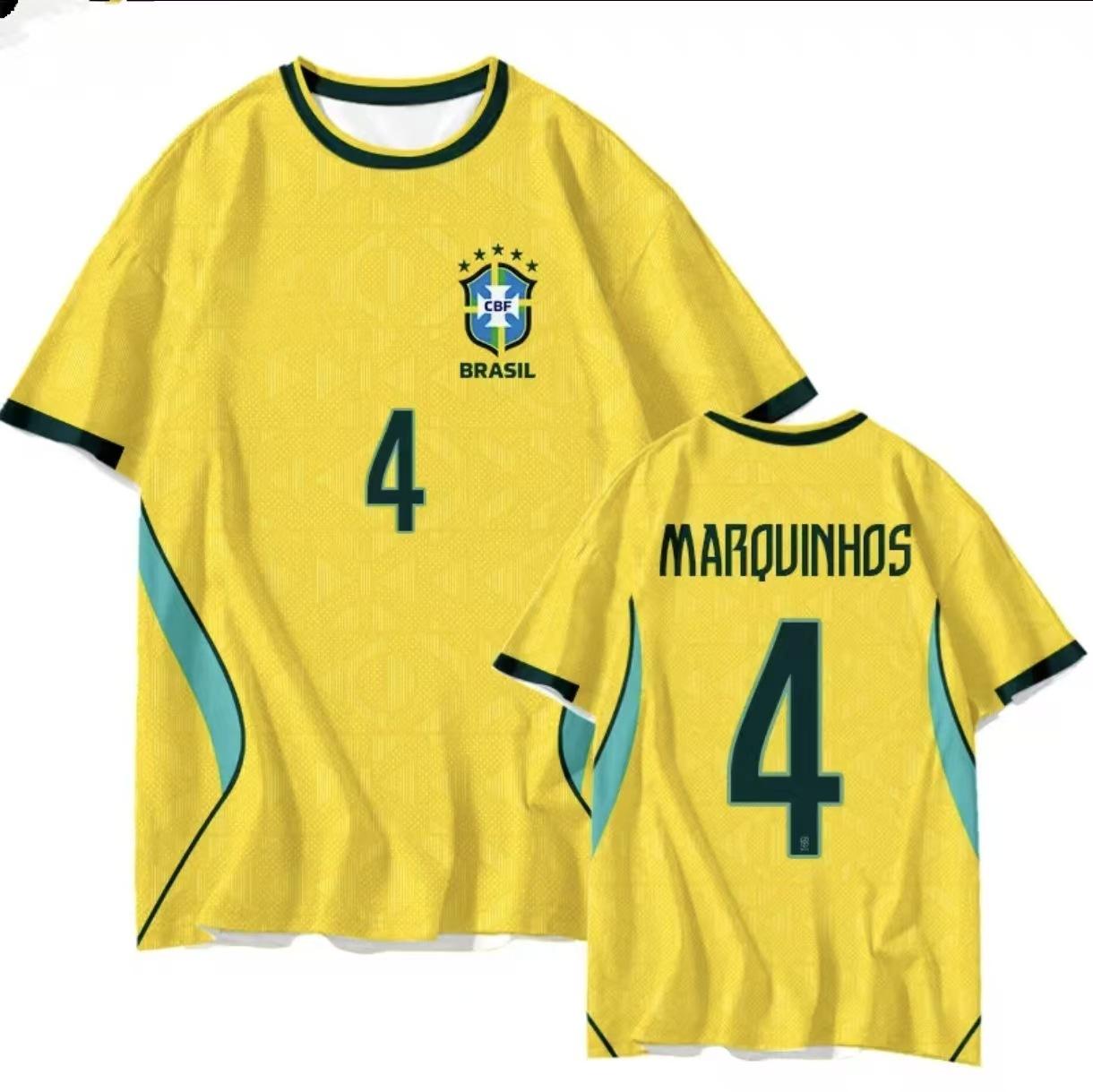 2026 World Cup Brazil national team Neymar Vinicius Rafinha home and away fan version jersey S