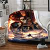 1Pc Alien Creatures Fiery Sky Flannel Blanket, Soft And Comfortable, Casual Warm, Camping Travel, Christmas, Halloween Xmas Gift. G148