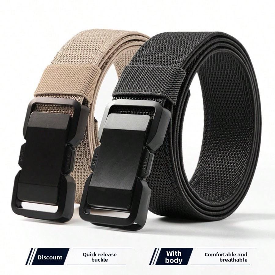 Lässiger und vielseitiger Outdoor-Sport-Schnallen-Canvas-Gürtel für Herren-Jeans mit taktischem Gürtel
