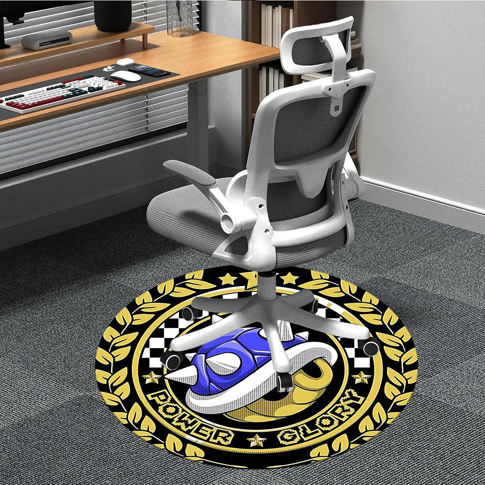 

1pc Mario Power Glory Office Round Area Rug, Under Office Chairs Bedroom Living Room Home Decor, Room Deco, Available in Various Sizes224 80cm by 80cm
