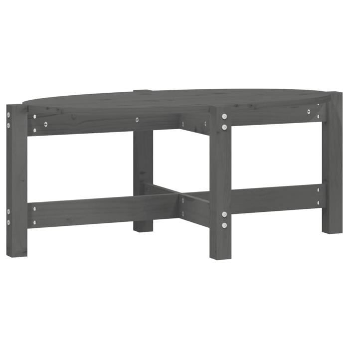VidaXL Table basse Gris 87x48x35 cm Bois massif de pin 822324