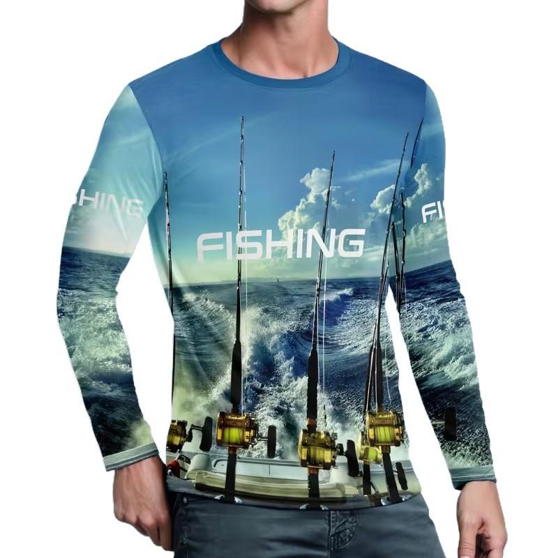 Mens Long Sleeve UPF Sun Protection T-Shirt Hiking Fishing Cycling Outdoor Activities Fall