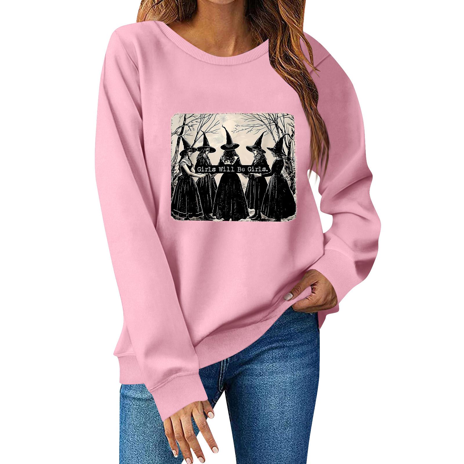 

Женский свитшот с длинным рукавом Повседневный комфортный Свободный Легкий Женский свитшот L розовый