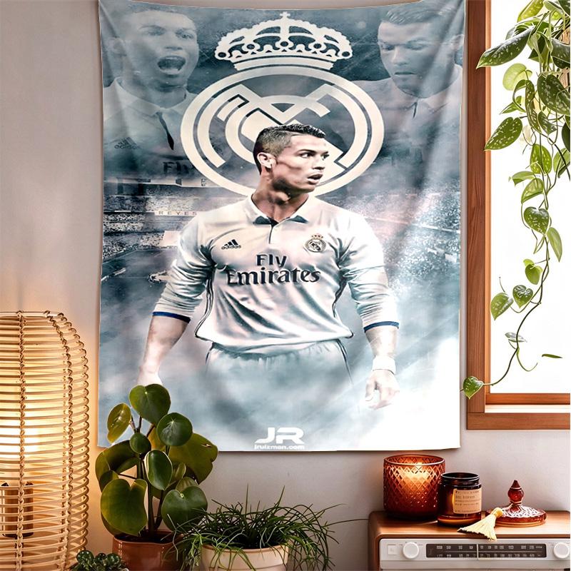 Cr7 Portugal Pattern Tapestry Wall Hanging Boho Aesthetic Wall Blanket For Bedroom Living Room Dorm Home Wall Decor 1012659