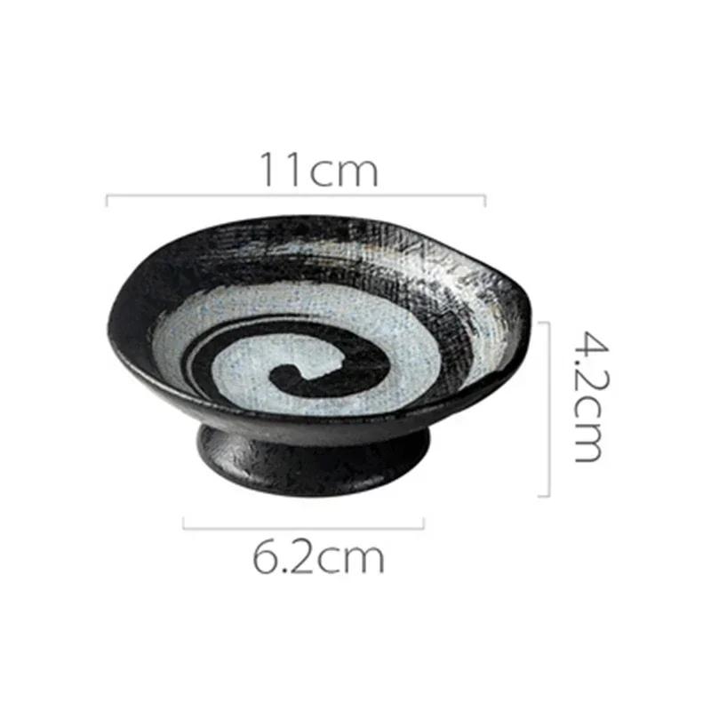Creative Japanese ceramic plate with high feet saucer saucer snack tea dessert plates snack plate fruit plate bowls ramekin