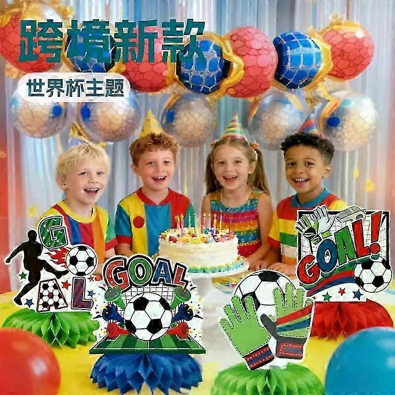 9pcs World Cup Soccer Decorations for Party 2026 Honeycomb Centerpieces Soccer Themed Table Decorations Sports Theme Birthday Supplies Merchandise Foo