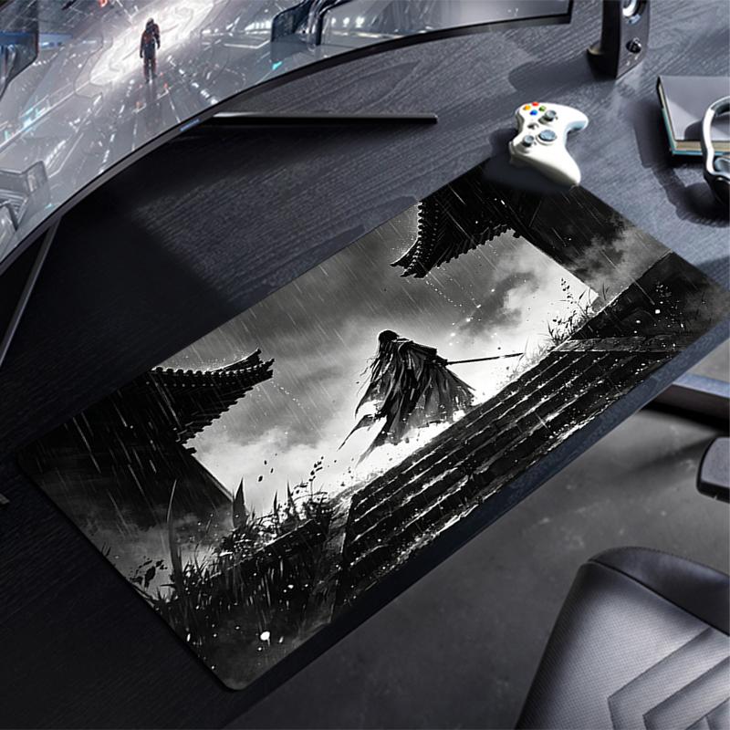 Large Mouse Pad Ink Wash Swordsman Gamer Keyboard Mousepad Pc Computer Desk Mat Gaming Pad Mouse Mats For Cs Go Lol