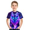 Summer Leisure Boys Girls Hip Hop T-shirt Wolf 3d Printing Short Sleeve Children's Kids T-shirt