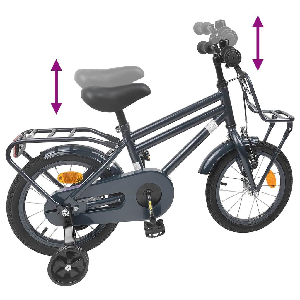 Kids  Bike 12 Inches for Ages 2 4 Dark Grey