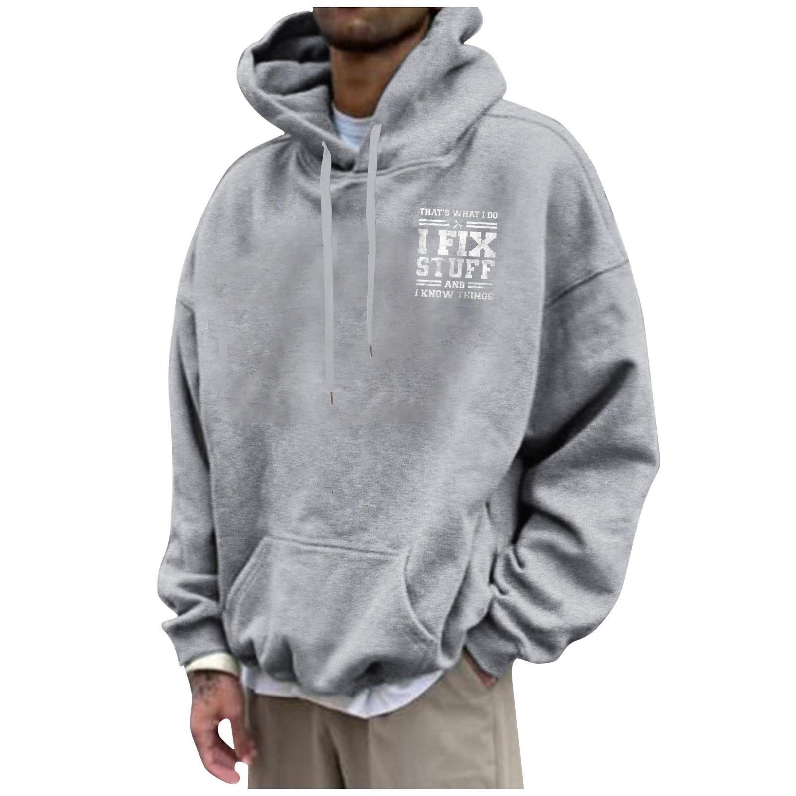 Мужская свободная толстовка с капюшоном с принтом — фото 16