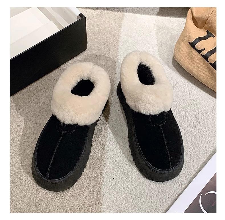 Snow boots women's 2025 new winter velvet thickened short tube non-slip warm cotton shoes platform casual cotton boots women