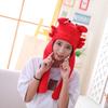 Crab Headgear Lovely Long Ears Red Color Soft Head Cover Cross-dressing Headwear Plush Cartoon Hat Party Costume Cosplay Props for Selfie Photography