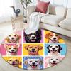 Happy Dog Round Area Rug,Carpet Rug for Living Room Bedroom Sofa Playroom Decor,Non-slip Floor Mat
