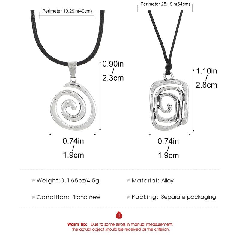 Vintage Spiral Vortex Pendant Hand-Woven Leather Rope Necklace For Women Unisex Boho Swirl Choker Necklace  Jewelry