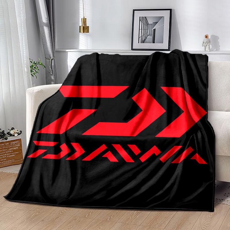 Fishing D-Daiwa printed throw blanket—lightweight,soft,warm;versatile blanket for all seasons—perfect as &air-conditioning throw,nap blanket