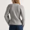 European and American  Station Autumn and Winter New Waist Knitted Cardigan Jacket V-neck Pocket Top Simple Sweater Women