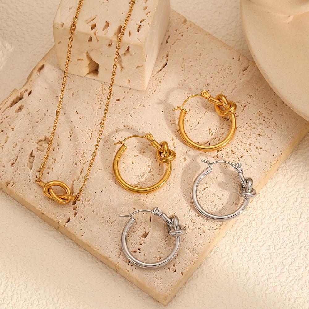 Geometric Stainless Steel Earring Set For Women Modern Style