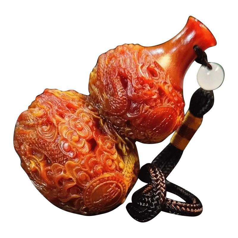 Lyckobärande Rikedomsgurka Nyckelring - Lyckobringande Snidad Gåva för Äldre