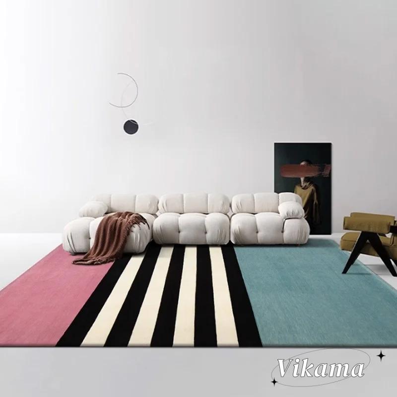 Fashion Stripe Large Area  Light Luxury Rugs for Living Room Bedroom Room Decor Floor Mats Anti Slip Washable Floor Mat