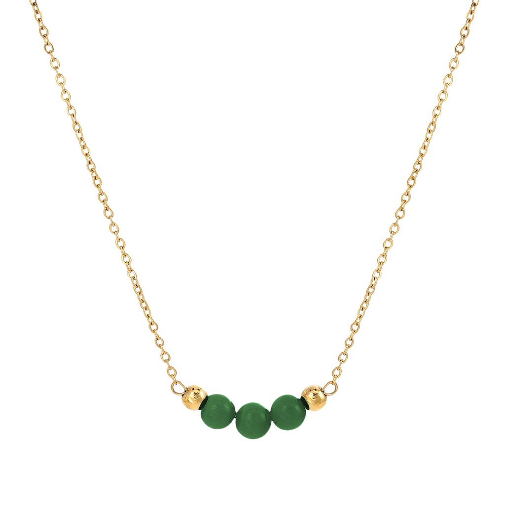 Vintage Necklace Featuring Natural Stone Adjustable Length Necklace Stainless Steel Texture Present for Women and Girl