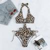 2026 New Leopard Print Spaghetti Straps One-Piece Swimsuit Women's in Stock Popular