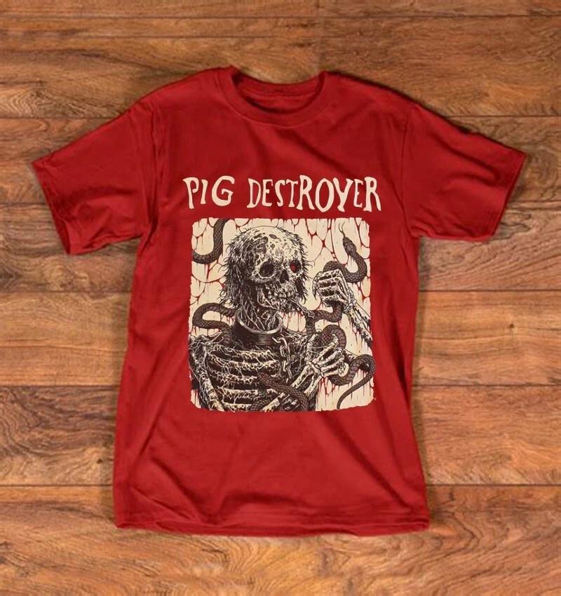Red T Shirt PIG DESTROYER Band Tour Concert Short Sleeve Cotton All Size UR806 XXL