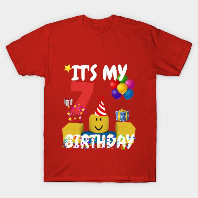 Buy Roblox Noob Birthday Boy Its My 7Th Birthday Fun T Shirt