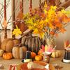 6Pcs Artificial Maple Leaves Branches Fake Fall Maple Shrubs for Thanksgiving Christmas Festival Garland Decoration