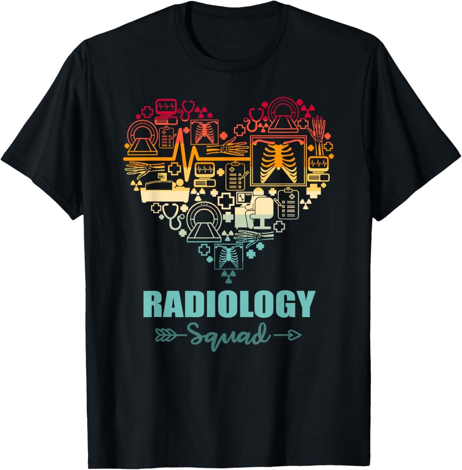 Radiology Squad Heart Funny Radiology Team T-Shirt XXL